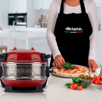 Forno de Pizza Ariete Elétrico Duplo para 2 pizzas em 4 minutos com pedras refratárias antiaderente vermelho