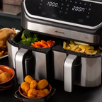 Fritadeira Air Fryer Digital Dual 9L Metal Ariete Cesto Duplo