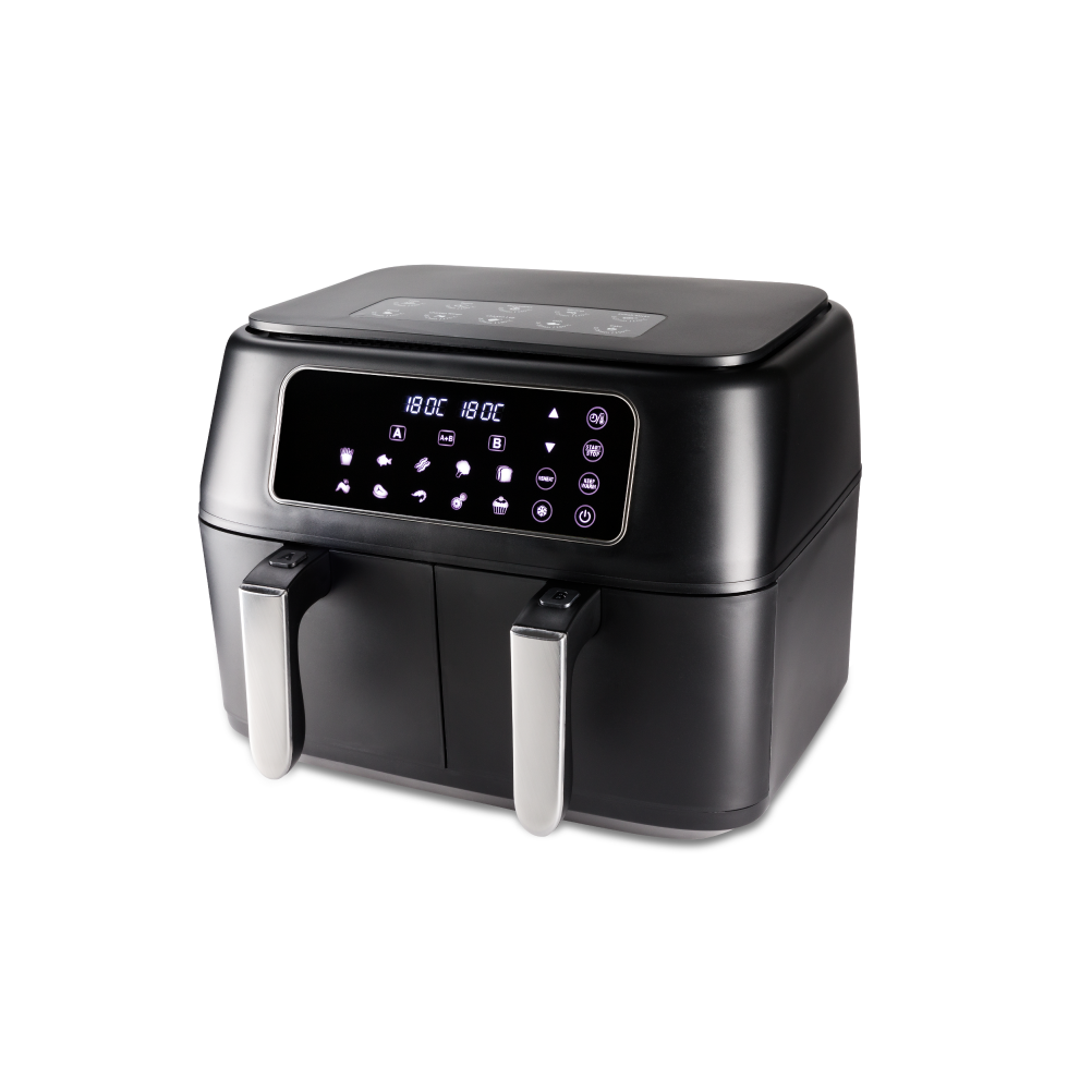 Fritadeira Dual Air Fryer Hamilton Beach Duplo Cesto 8L Preta