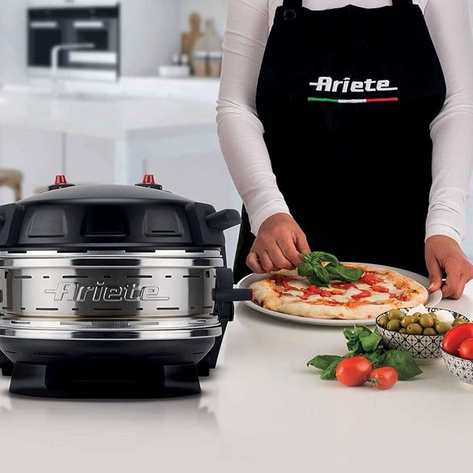 Forno de Pizza Ariete Elétrico Duplo para 2 pizzas em 4 minutos com pedras refratárias antiaderente