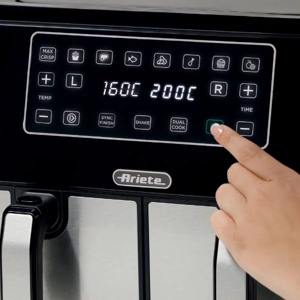 Fritadeira Air Fryer Digital Dual 9L Metal Ariete Cesto Duplo