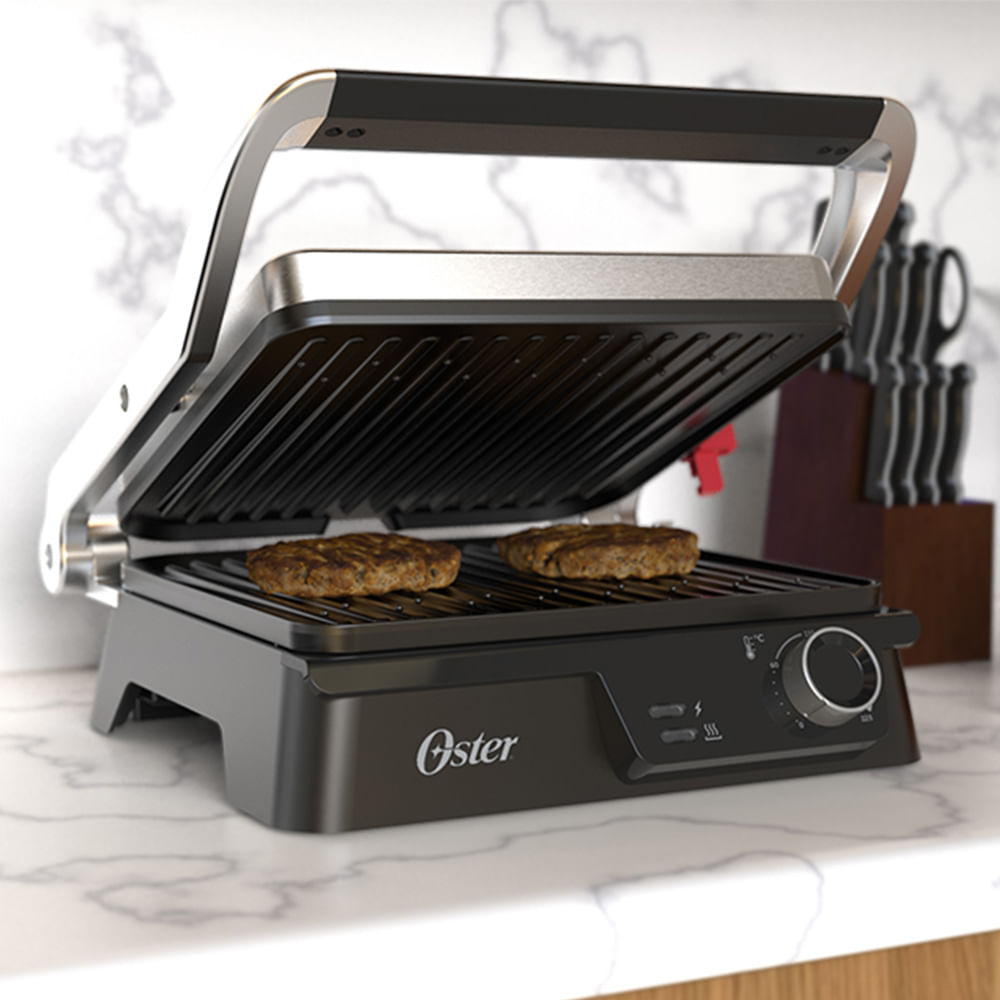 Grill Elétrico Multiuso Inox Oster 2 em 1 OGRL610
