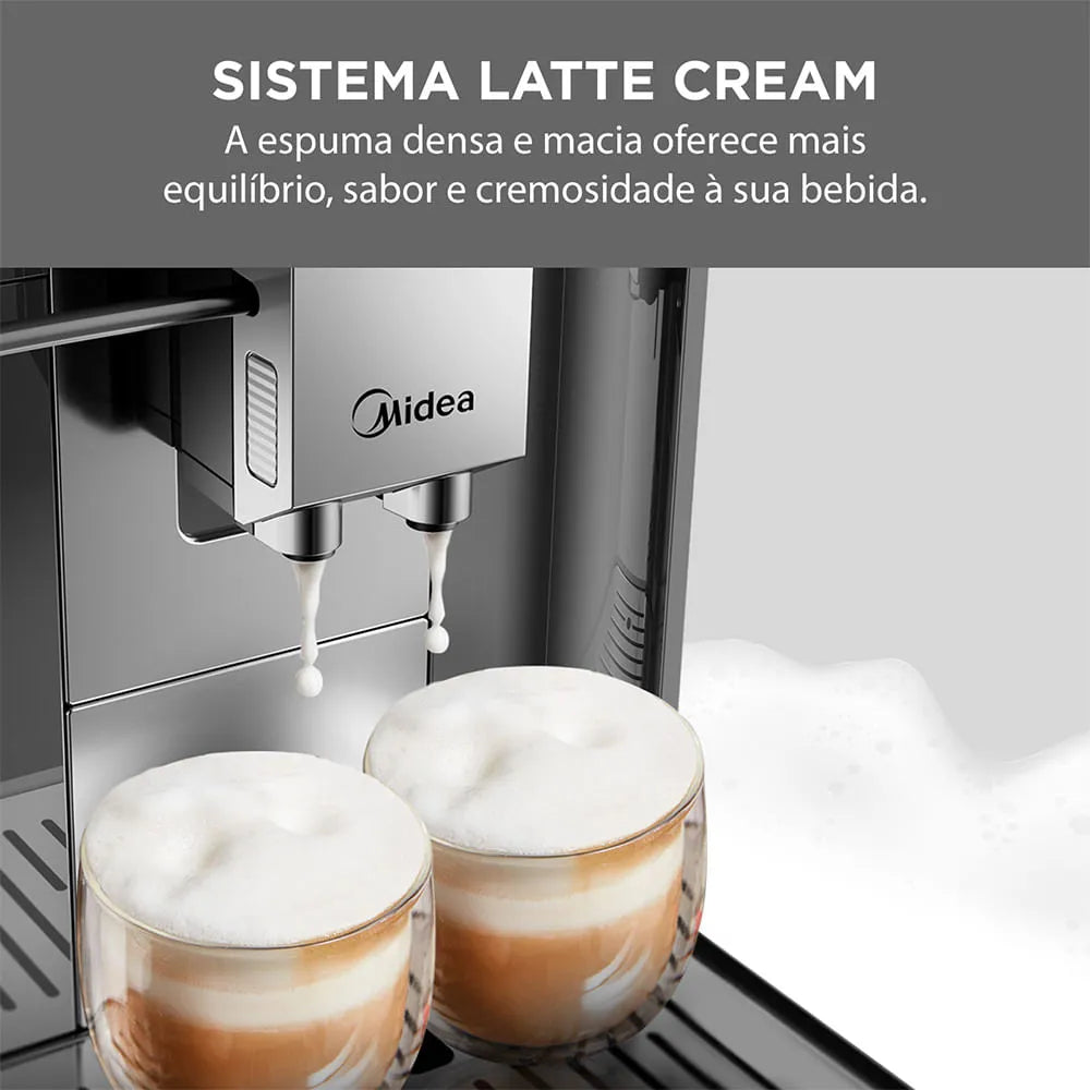 Cafeteira Mídia Maquina Espresso Automática 8 bebidas Reservatório de leite 7 níveis de moagem Série Pro CFA15P