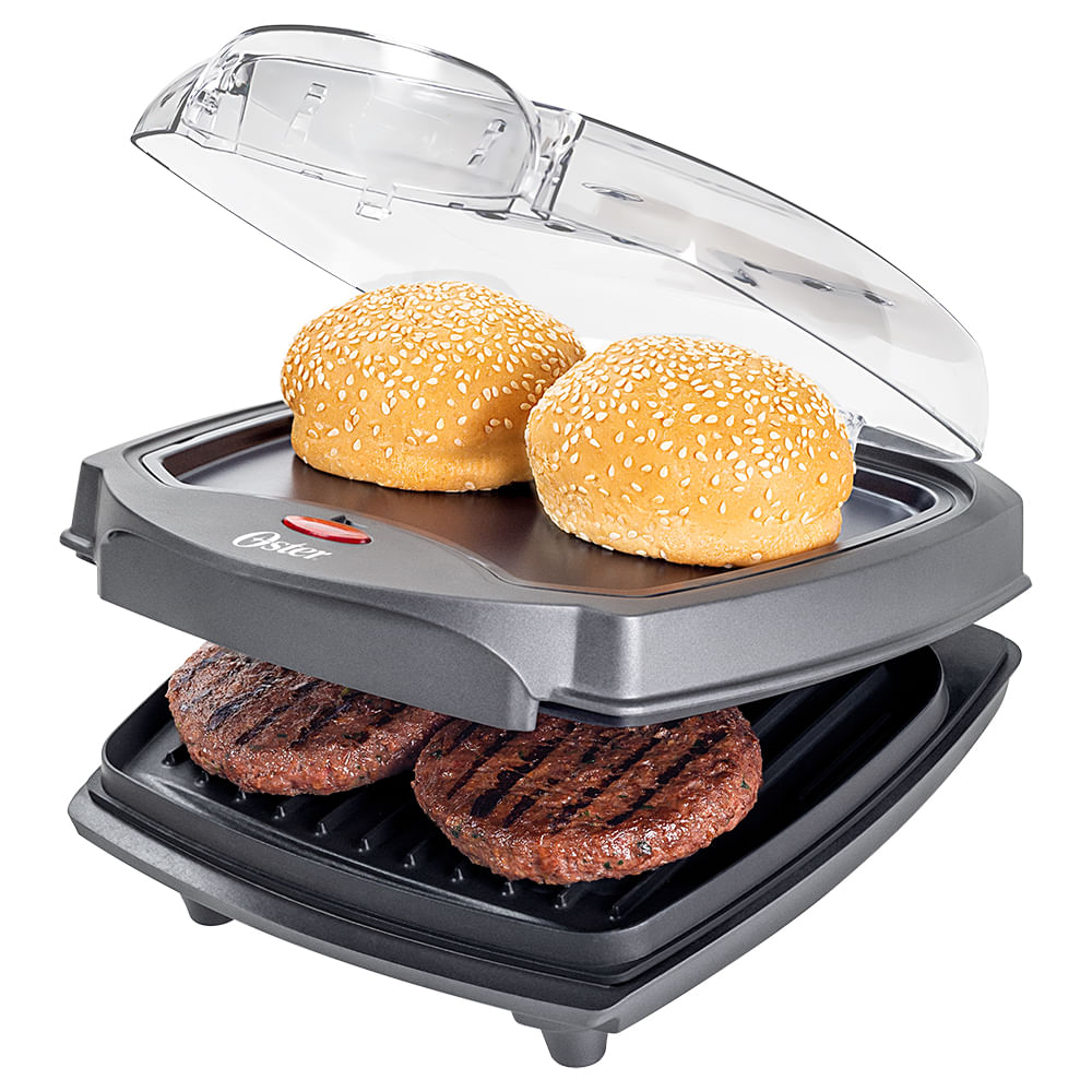 Grill Sanduicheira Elétrico Burguer Oster 2 em 1 com Estufa