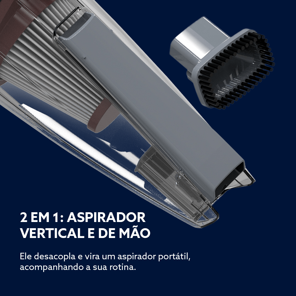 Aspirador de Pó Vertical Oster Stick 2 em 1 600W Filtro HEPA 1L