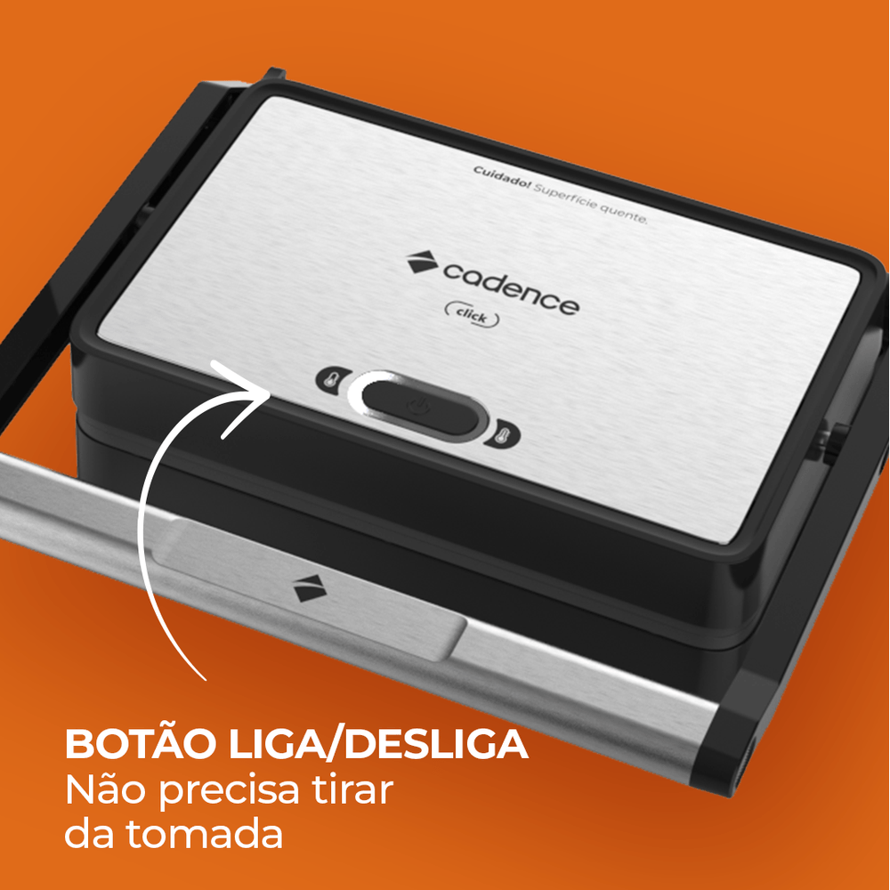 Grill Cadence Click Inox 1200W Antiaderente GRL200